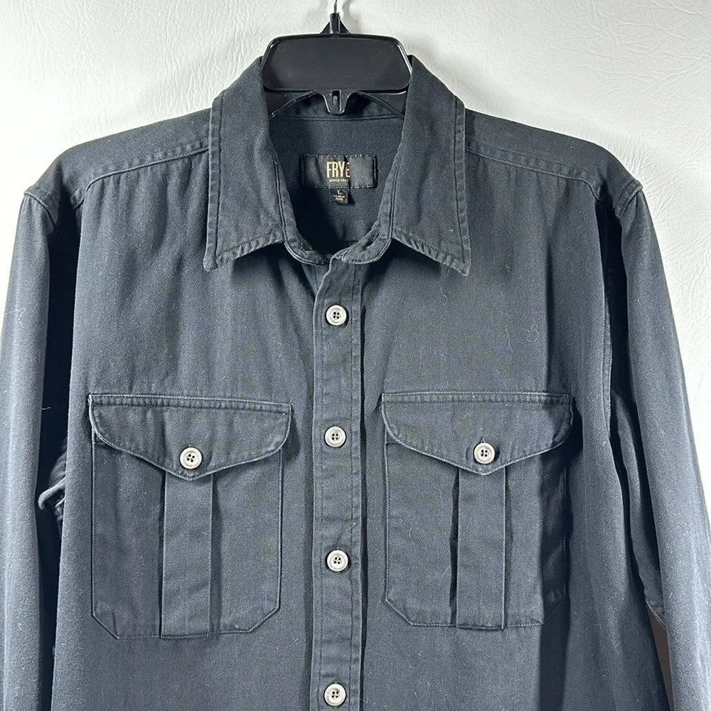 Frye Heavyweight Cotton Button Down Shirt, L - Picture 2 of 6